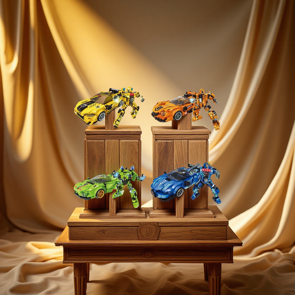 Build dinosaur stress-relieving small toys, tank Lego building Bumblebee fun building blocks, educational toys, children's gifts Specification image
