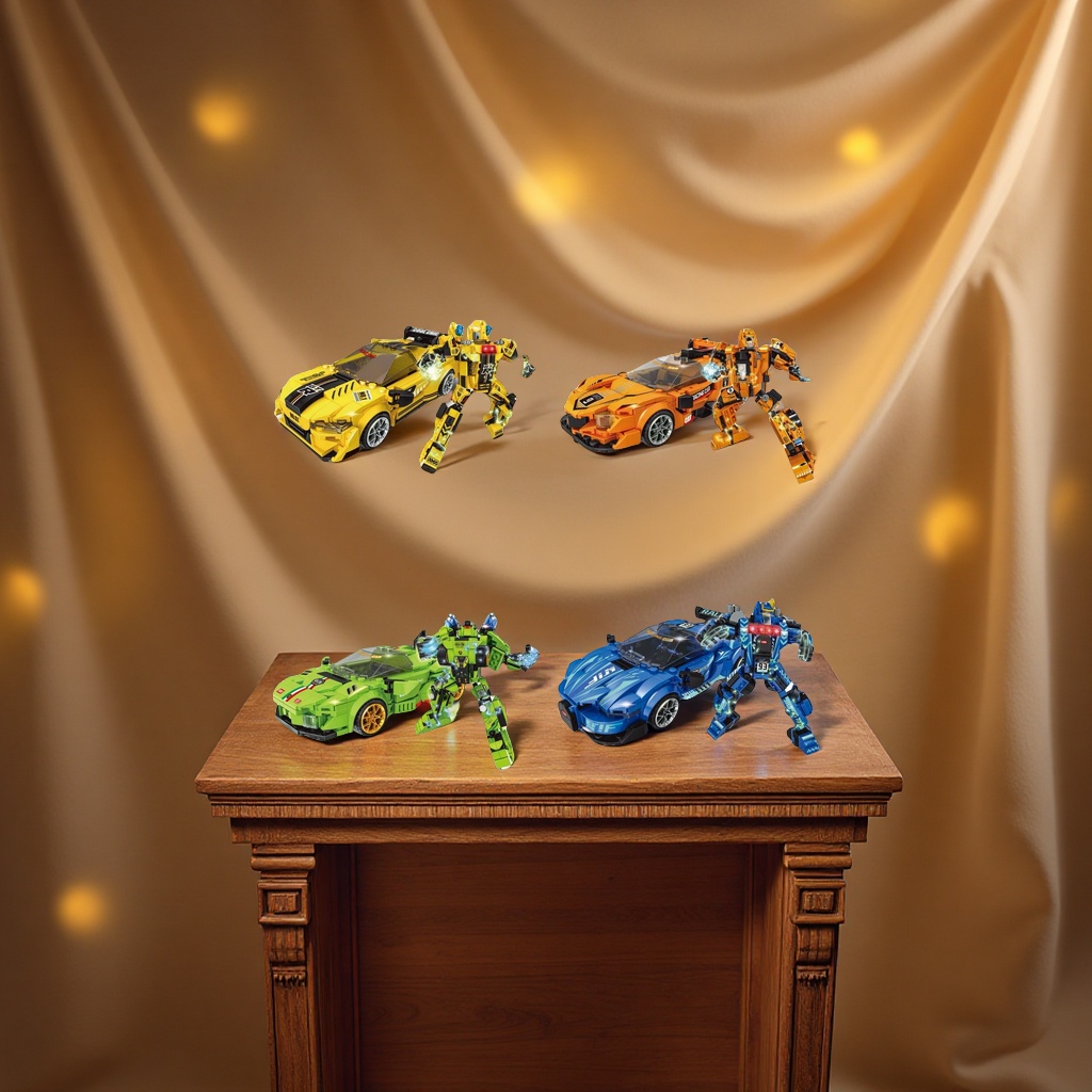 Build dinosaur stress-relieving small toys, tank Lego building Bumblebee fun building blocks, educational toys, children's gifts details Picture