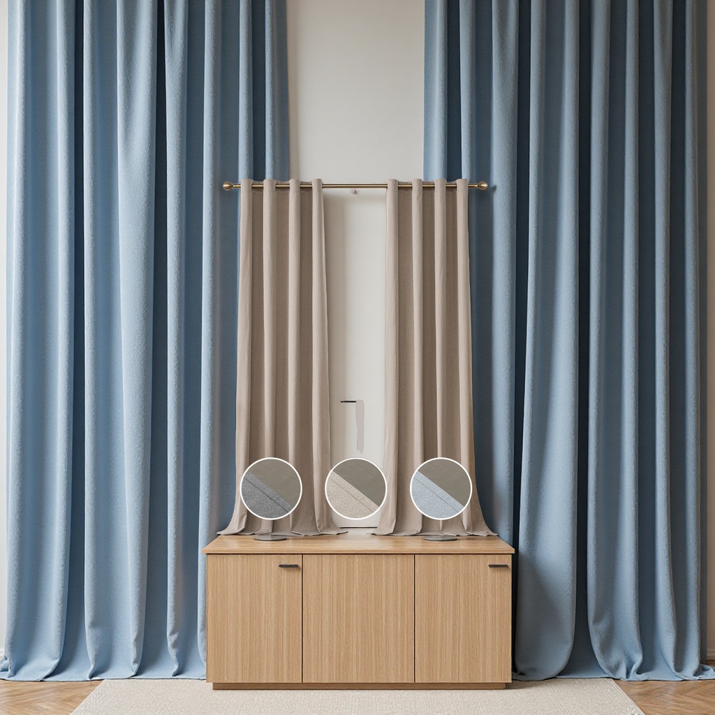 亚马逊跨境专供无光麻全遮光窗帘卧室客厅成品批发窗帘 curtain遮光布