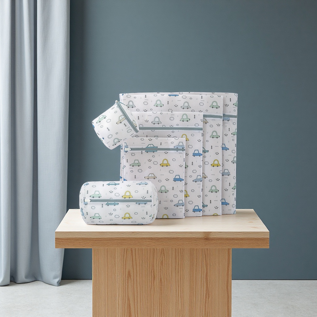 直供亚马逊新款加厚细网印花洗衣袋内衣文胸护洗收纳袋旅行洗护袋