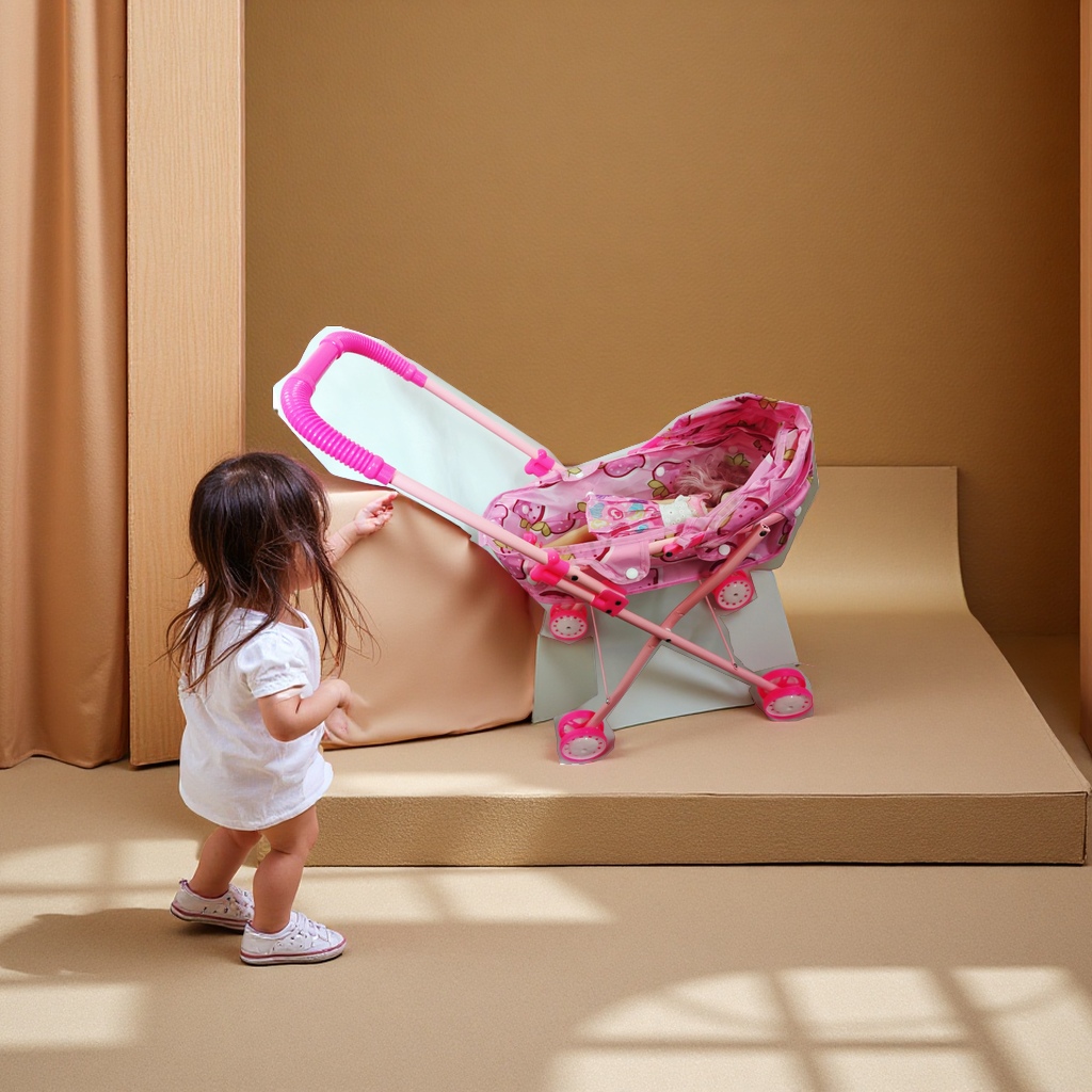 女孩过家家带娃娃儿童玩具推车宝宝手推学步车益智玩具小推车产品图