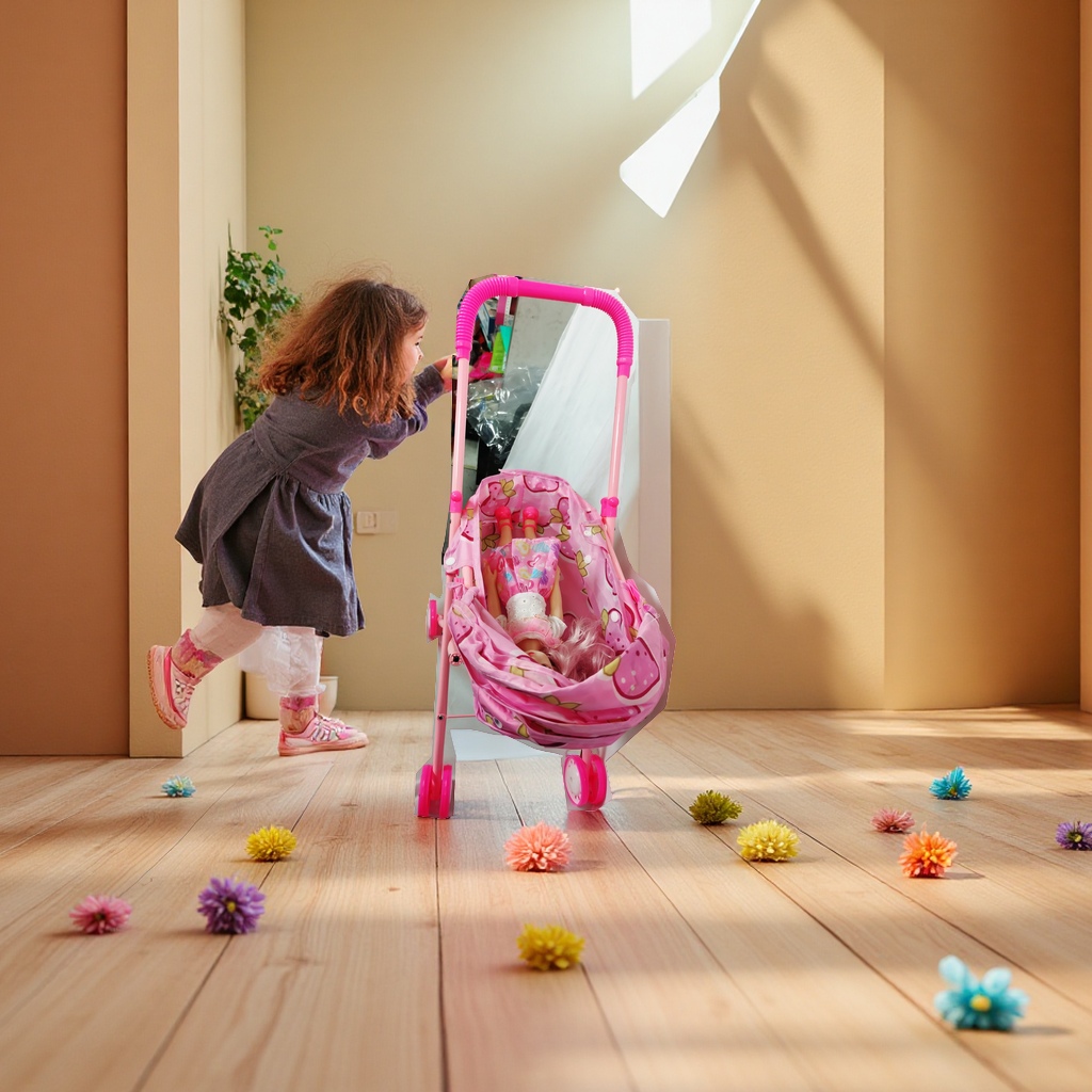 女孩过家家带娃娃儿童玩具推车宝宝手推学步车益智玩具小推车细节图