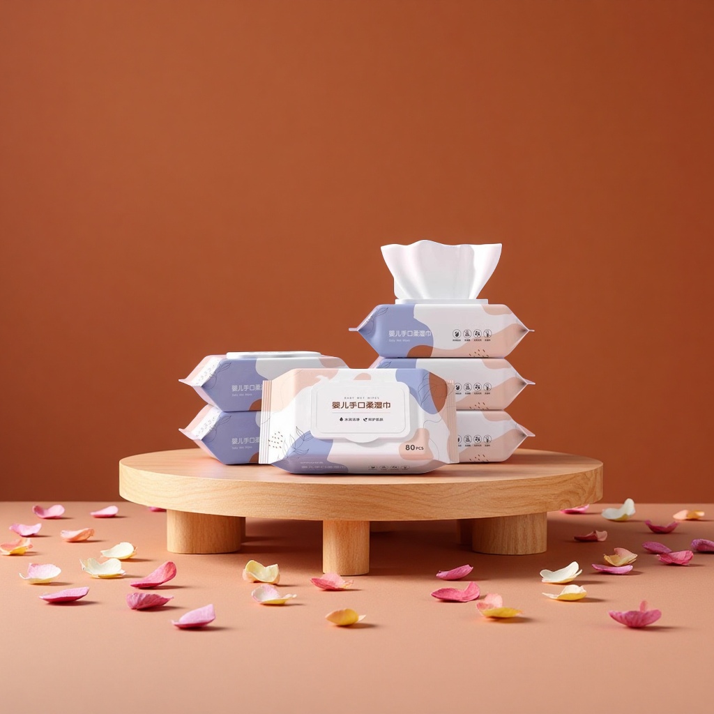 Baby and maternity special large package baby wet wipes, children's face washing, hand and mouth cleaning wet wipes, soft and unscented baby wet wipes details Picture