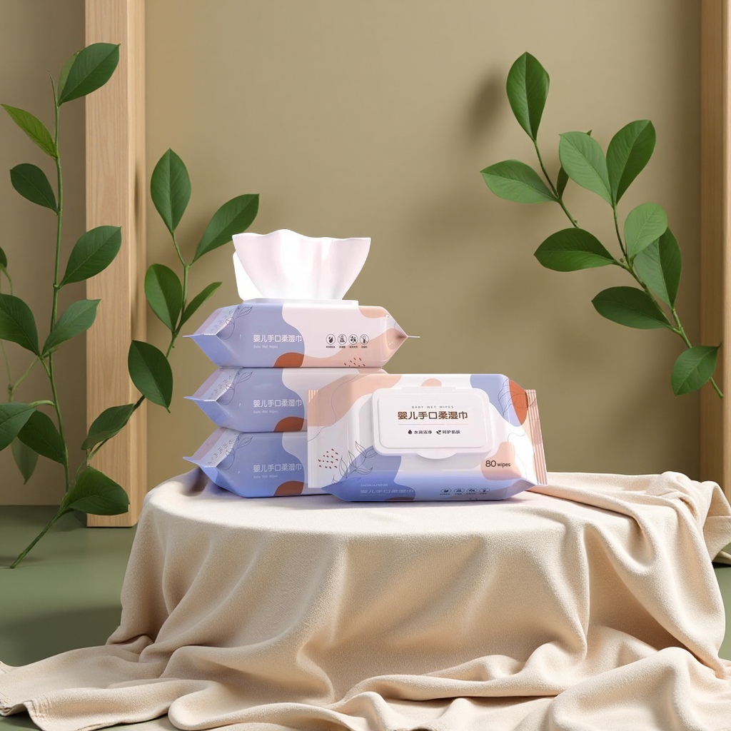 Baby and maternity special large package baby wet wipes, children's face washing, hand and mouth cleaning wet wipes, soft and unscented baby wet wipes Specification image