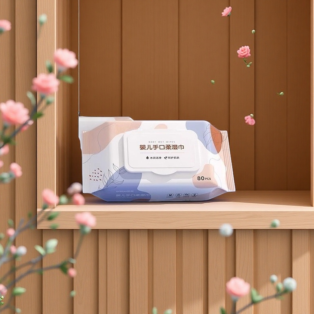 Baby and maternity special large package baby wet wipes, children's face washing, hand and mouth cleaning wet wipes, soft and unscented baby wet wipes Application Scenario