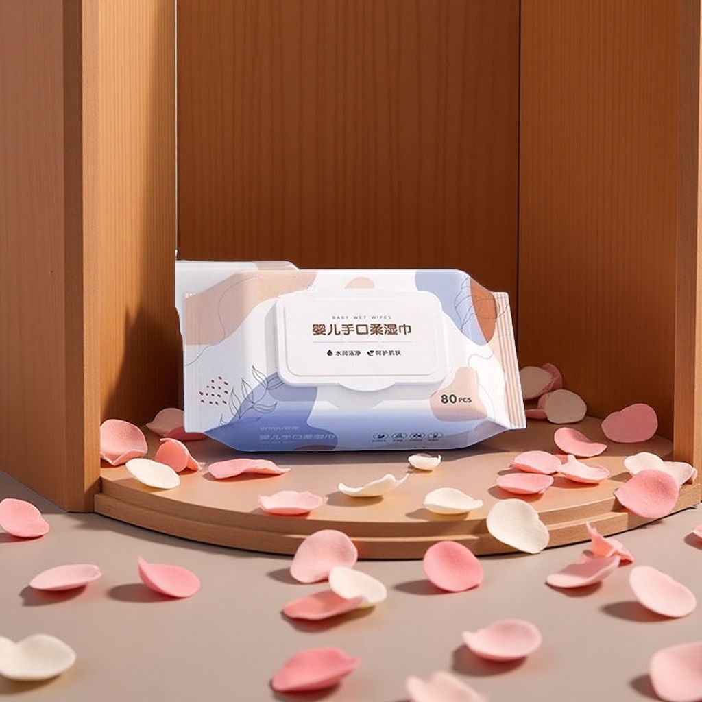 Baby and maternity special large package baby wet wipes, children's face washing, hand and mouth cleaning wet wipes, soft and unscented baby wet wipes Item Picture