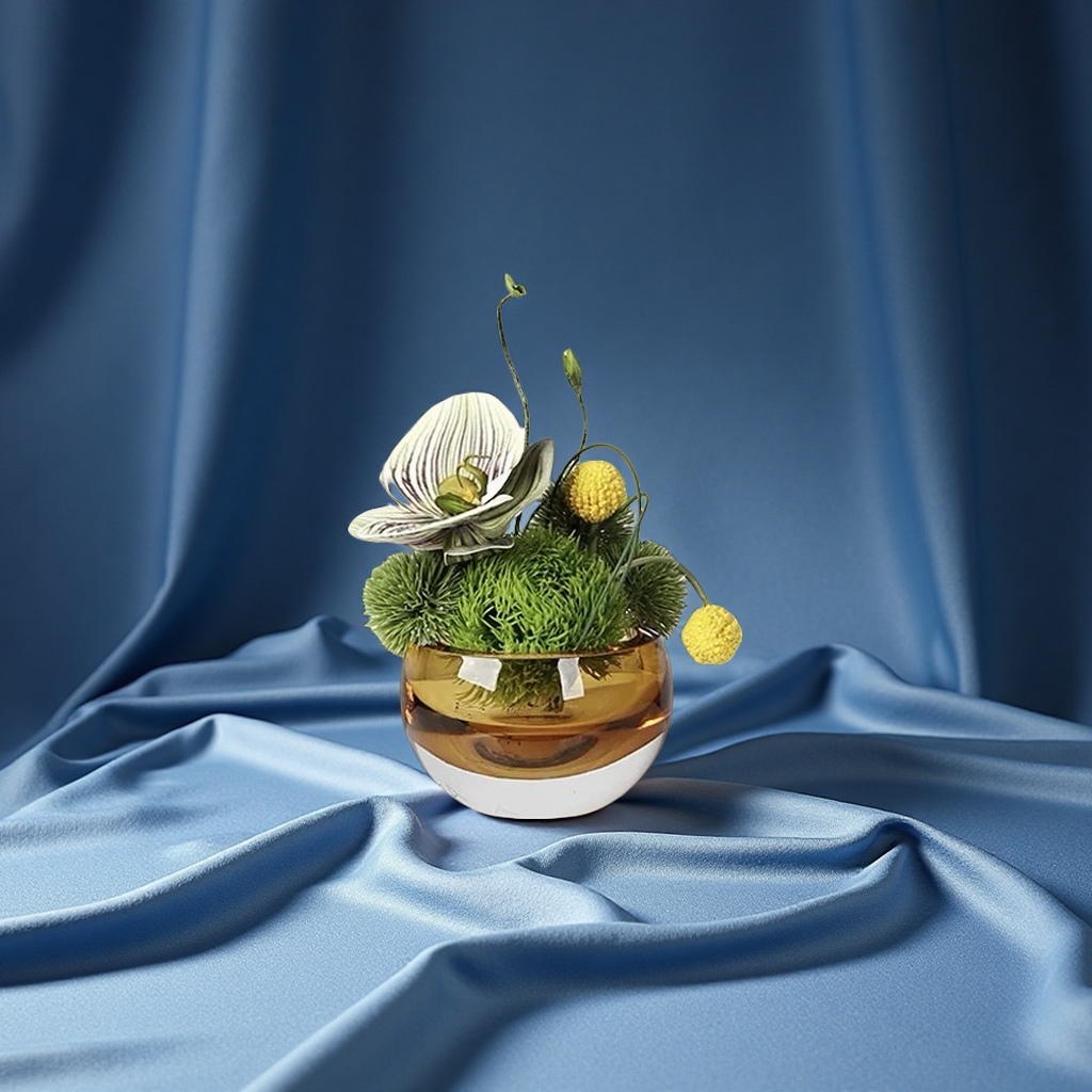 意大利设计师款轻奢琉璃玻璃花瓶酒店别墅插花装饰摆件花艺用品白底实物图