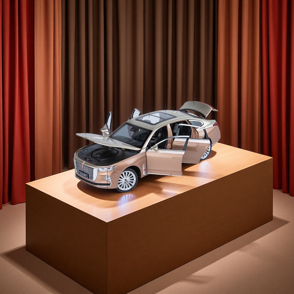 Chezhi 24352 Box set Hongqi H9 car Simulation Sound, Light and Rebound alloy model children's toy 1/24 car model details Picture