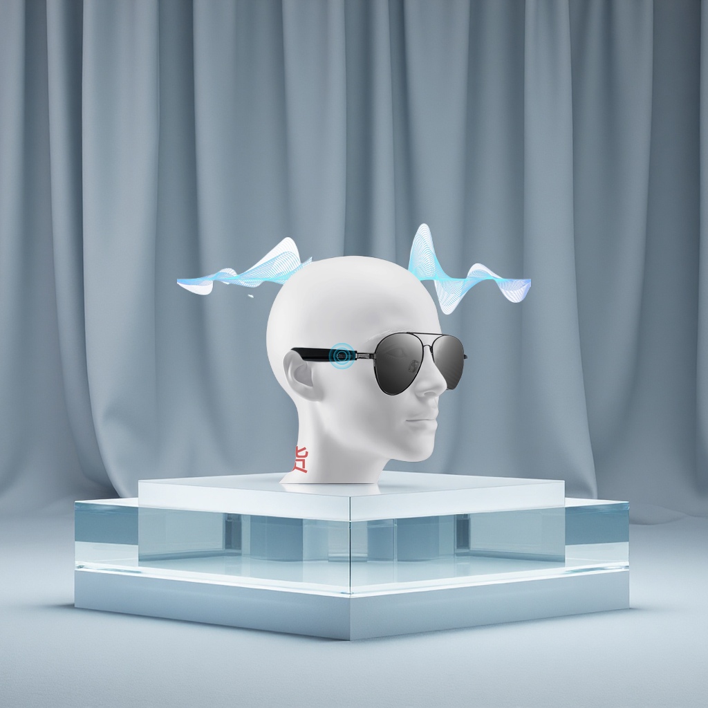 New cross-border smart glasses, fast-charging wireless Bluetooth headphones, semi-open sunglasses, multi-functional for taking photos and listening to music, trendy and fashionable details Picture