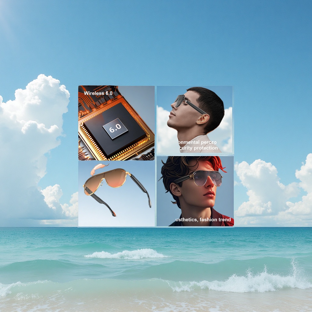 Cross-border AI translation smart glasses A17 European and American large-frame sun-protective color-changing stainless steel Bluetooth audio sunglasses smart accessories Specification image