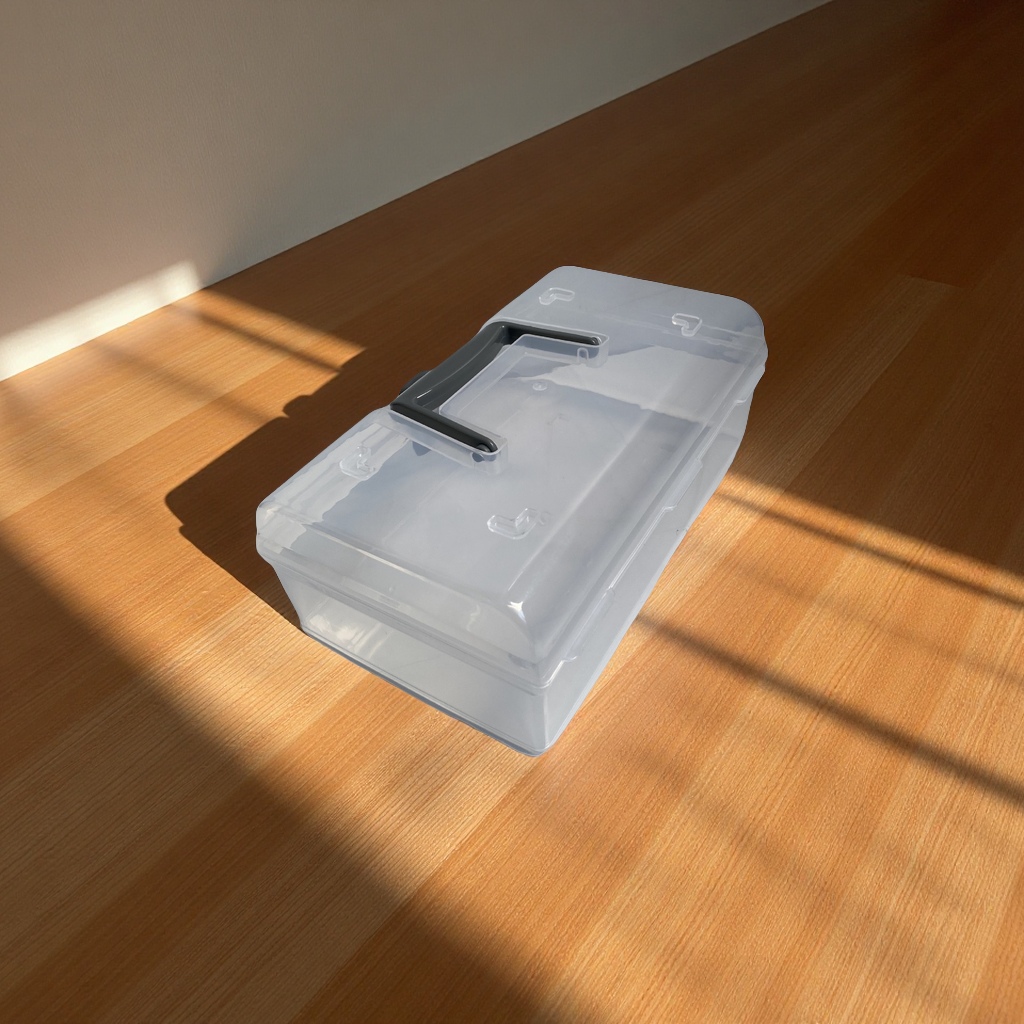 Desktop transparent square storage box, hand-held snack organization box with lid, dormitory storage box with buttons, multi-functional storage box details Picture