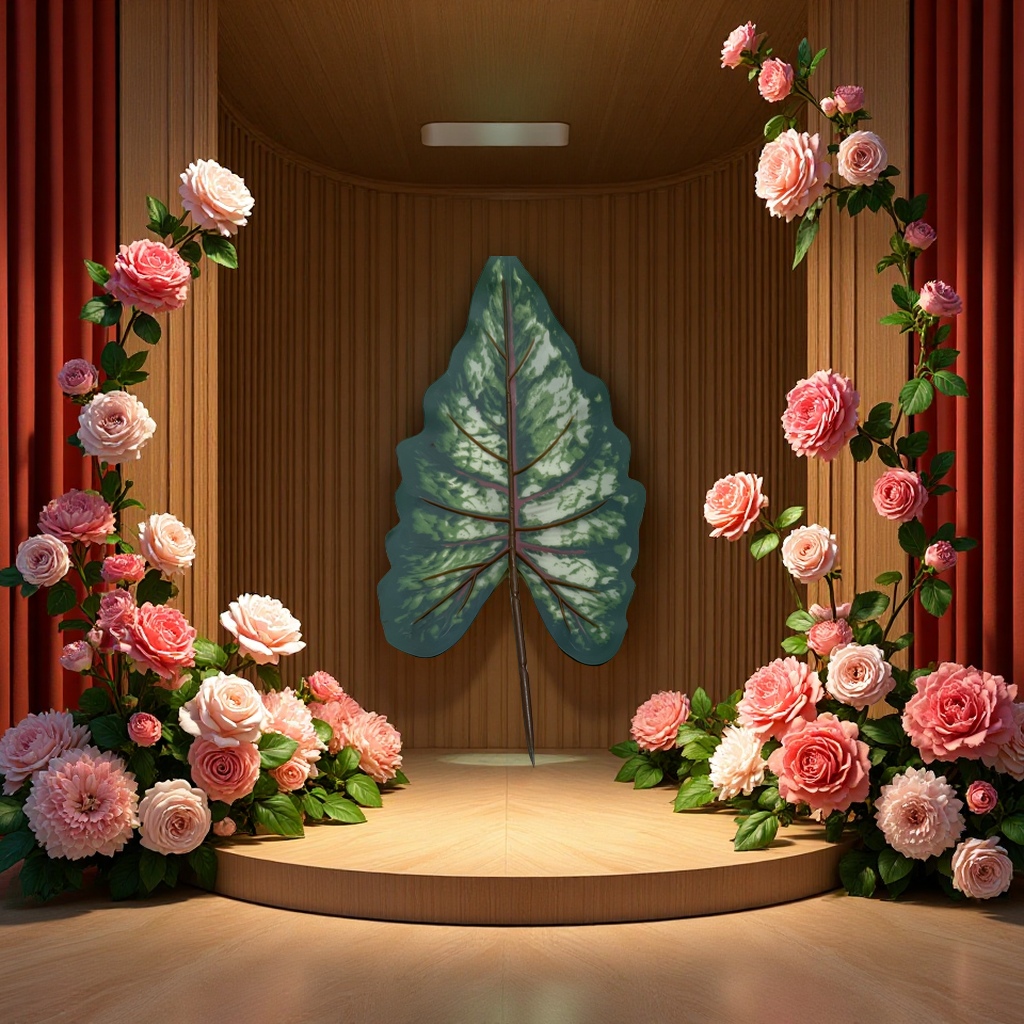 彩虹叶中号深色多彩叶片装饰植物绿植盆栽创意家居摆件自然风格产品图