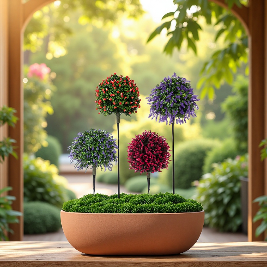 Amazon burst simulación de plantación verde ciprés simulación boj tierra de madera insertado ciprés pequeño bonsai lavanda árbol falso maceta simulación ornamento de plantas Item Picture