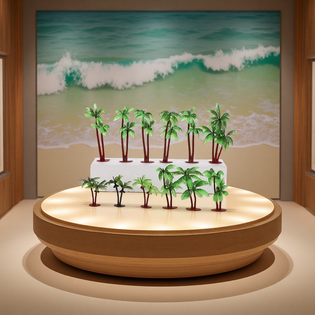 厂家直供新款椰子树沙盘模型绿植仿真工艺品树脂现货批发