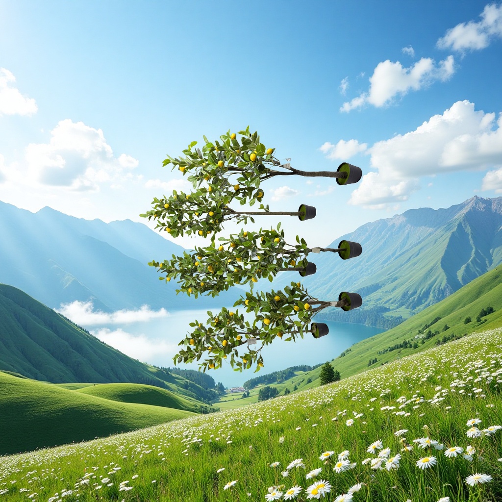 仿真柠檬树1-2米带叶水果加密装饰假树室内外家居摆件吸睛 artificial fruits tree 