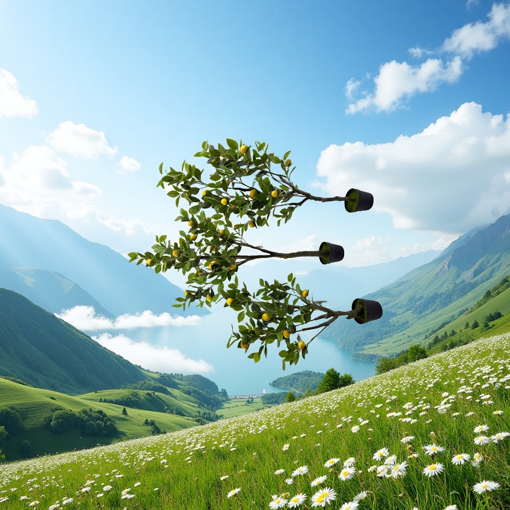 仿真柠檬树1-2米带叶水果加密装饰假树室内外家居摆件吸睛 artificial fruits tree 细节图