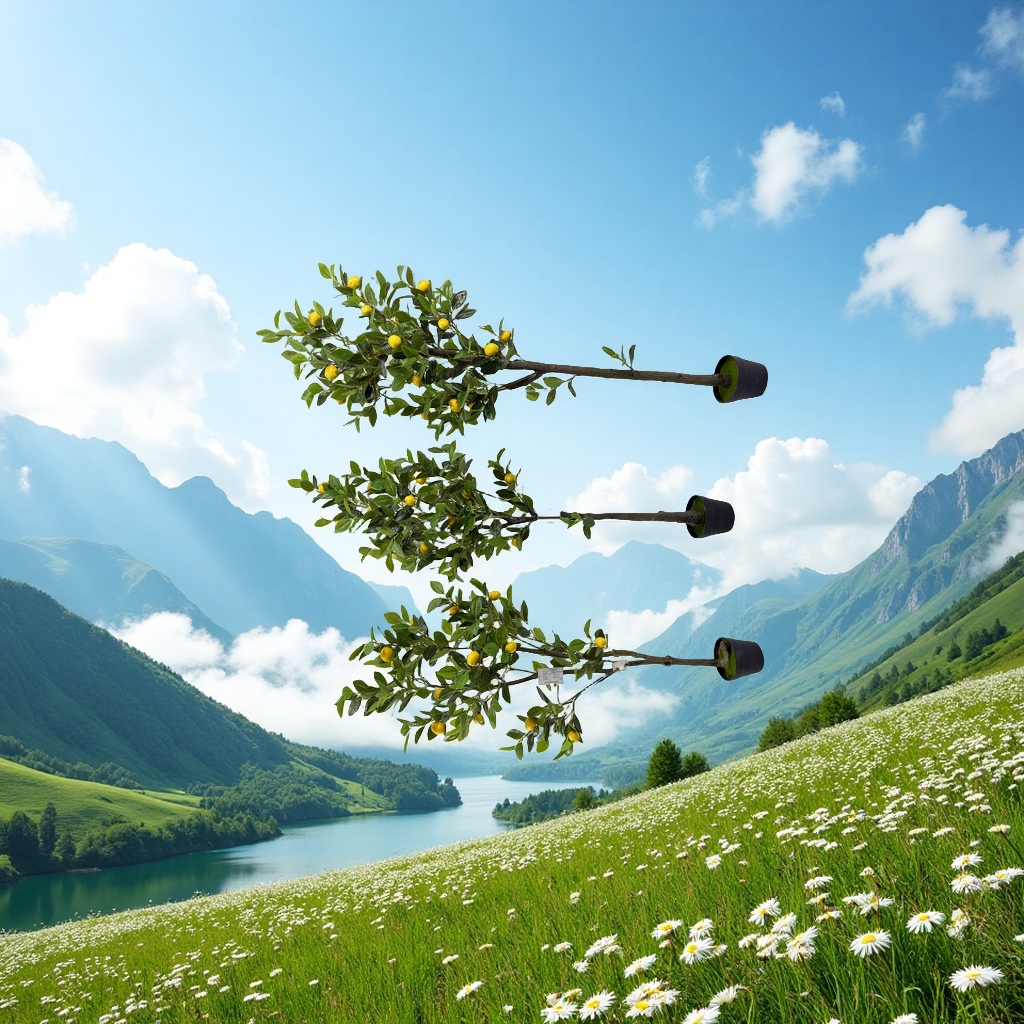 仿真柠檬树1-2米带叶水果加密装饰假树室内外家居摆件吸睛 artificial fruits tree 产品图