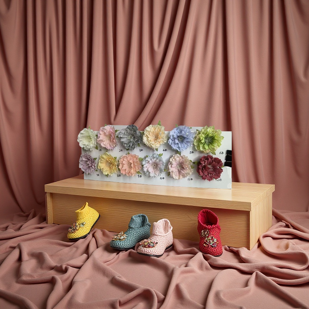 A variety of artificial flower options are available, including Raffia, knitted flowers, pu bouquets, head flowers, wedding flower arrangements, and home ornaments details Picture
