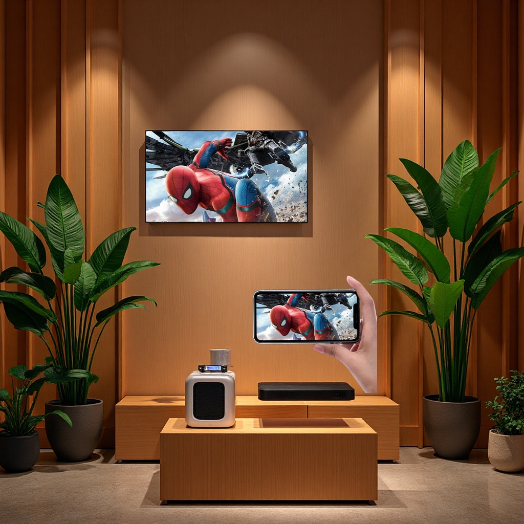 The 2025 New Model Y8s Wireless Projector Is A Mini Android Direct Projection White Wall Projector For Home Bedrooms, Featuring High Definition And Portability Application Scenario