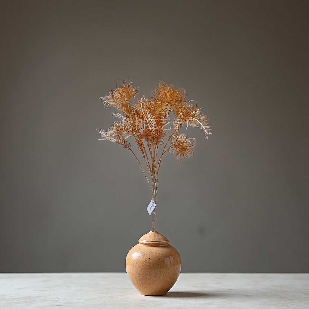 Golden artificial flowers, Christmas flowers, wedding decoration bouquets, bucket accessories, decorative floral arrangement supplies, artificial flowers, pu bouquets Application Scenario