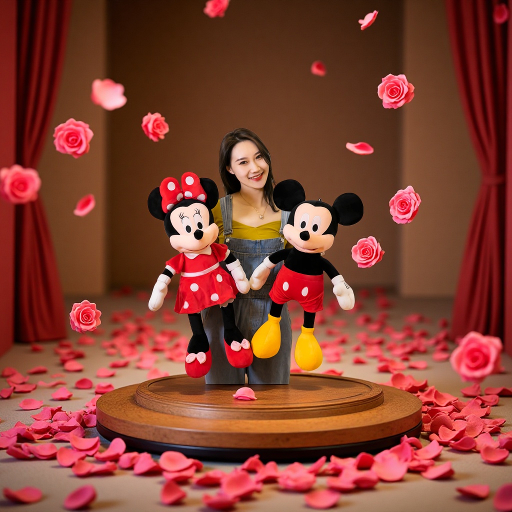 米奇米妮卡通情侣压床娃娃一对结婚礼物毛绒玩具公仔批发爆款情侣玩偶