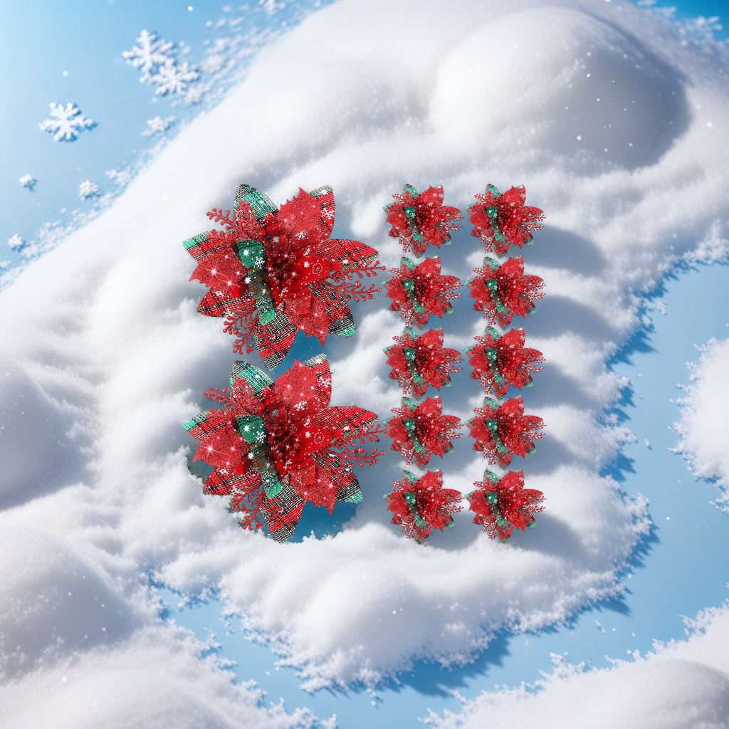 亚马逊跨境热销圣诞花环圣诞树装饰品圣诞节节日装饰圣诞花圣诞节装饰品圣诞节礼物布置