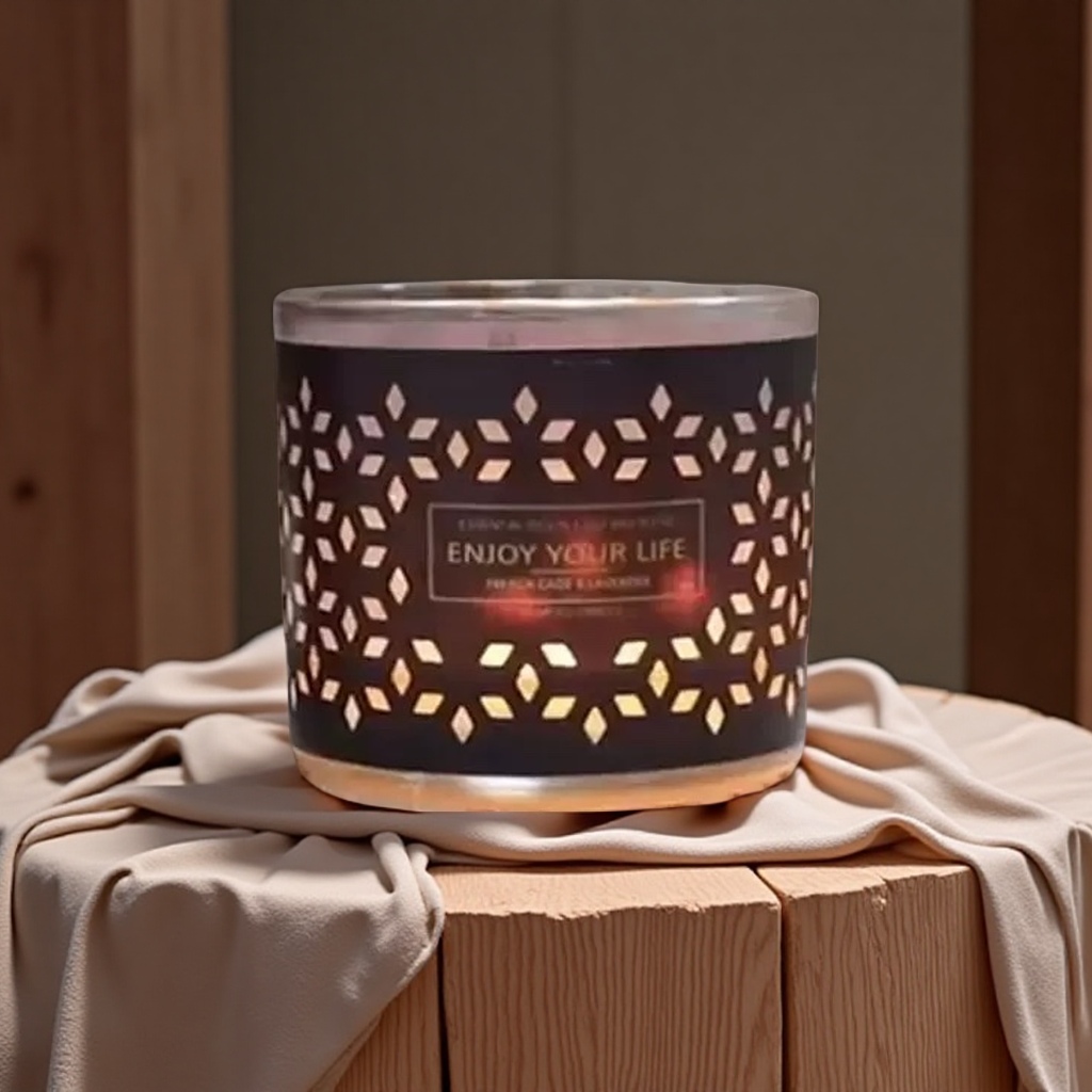 爆款定制光感发亮轻奢小众香薰蜡烛卧室摆件伴手礼大豆蜡香氛烛光时尚温馨