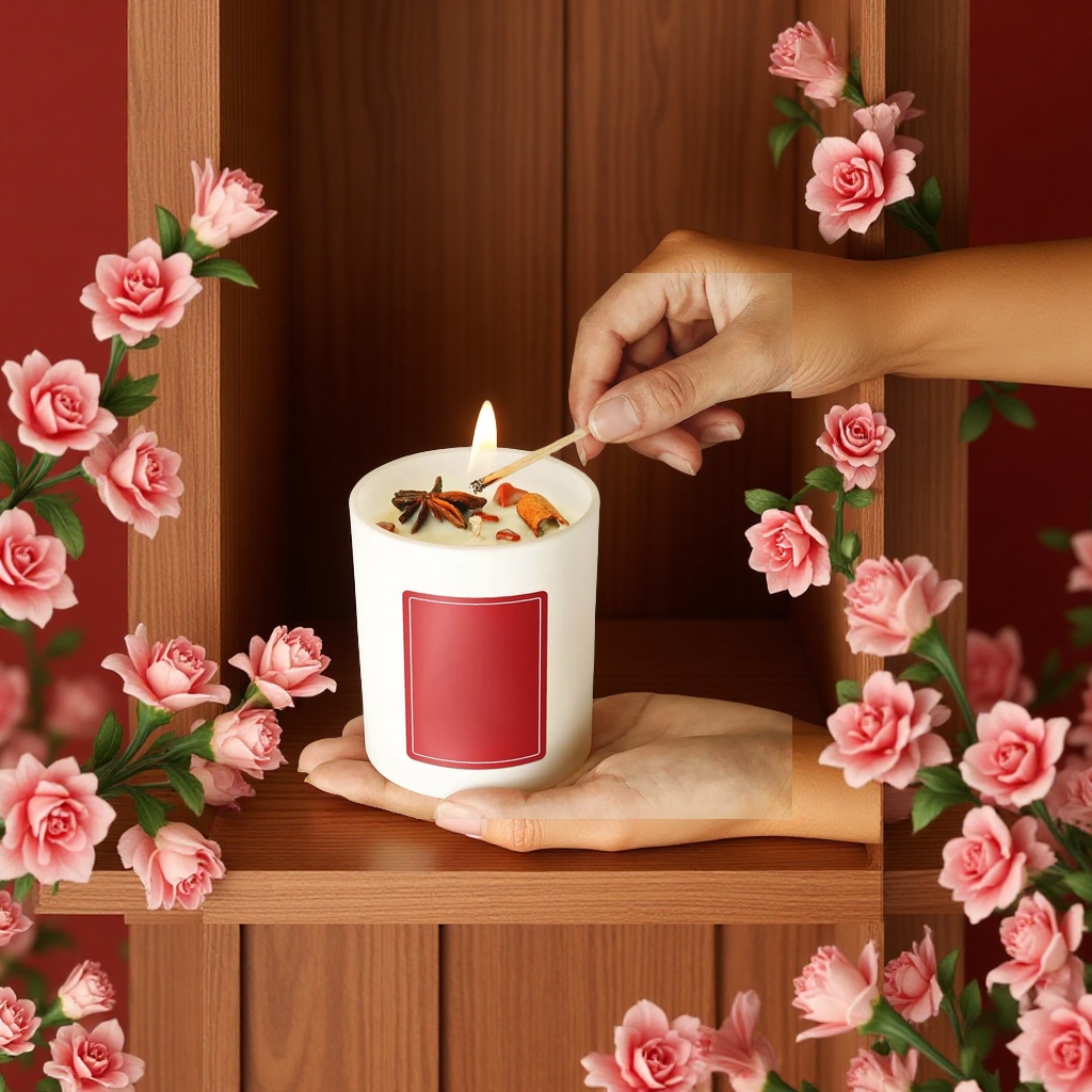 Cross-border Amazon best-selling scented candle custom gift box, soy wax long-lasting fragrance, bedroom decoration, scented decoration details Picture