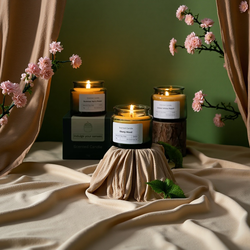 Cross-border smokeless scented candle gift box, souvenir glass cup, soy candle, birthday scented decoration item, home decoration details Picture