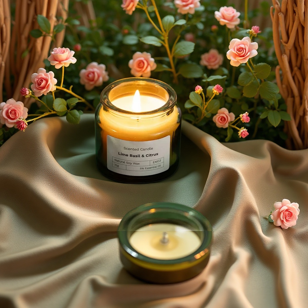Cross-border smokeless scented candle gift box, souvenir glass cup, soy candle, birthday scented decoration item, home decoration Application Scenario