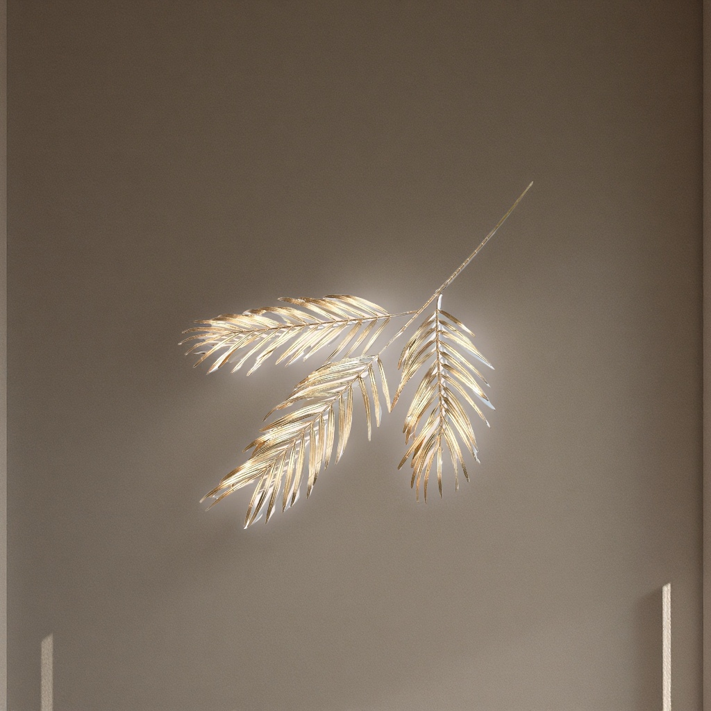 Handcrafted golden artificial flower leaf Christmas wreath decoration, golden butterfly peacock leaf artificial flower accessories, gift decorations, artificial flower Christmas decoration accessories, handcrafted flowers, home ornaments, home decoration, fortune leaf gift accessories details Picture