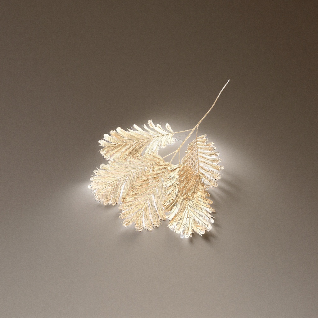 Handcrafted golden artificial flower leaf Christmas wreath decoration, golden butterfly peacock leaf artificial flower accessories, gift decorations, artificial flower Christmas decoration accessories, handcrafted flowers, home ornaments, home decoration, fortune leaf gift accessories