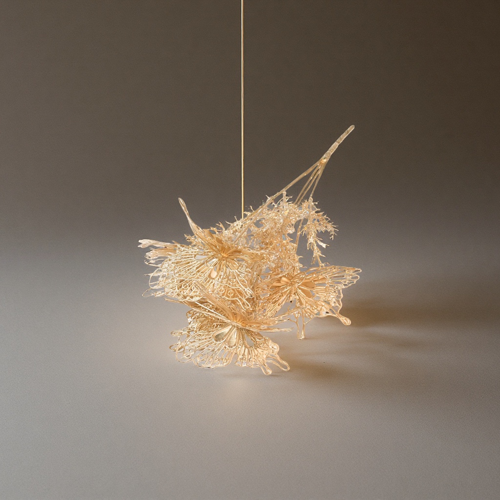 Handcrafted golden artificial flower leaf Christmas wreath decoration, golden butterfly peacock leaf artificial flower accessories, gift decorations, artificial flower Christmas decoration accessories, handcrafted flowers, home ornaments, home decoration, fortune leaf gift accessories Specification image