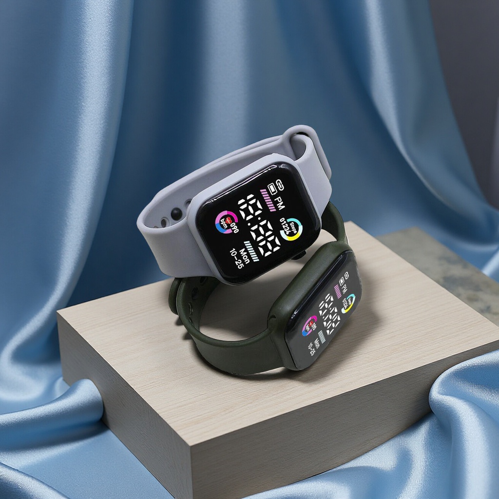 The new student sports electronic watch for foreign trade has a high appearance level. The luminous small square non-smart running luminous electronic watch is fashionable and trendy for both men and women