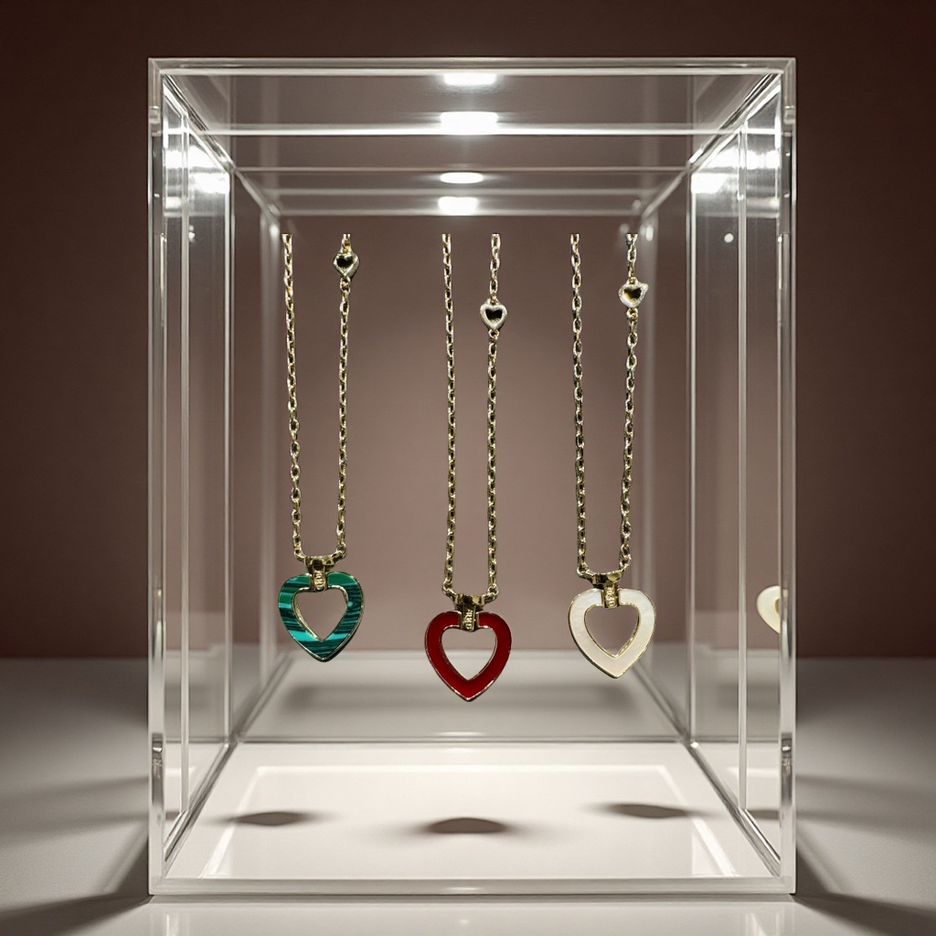 新款精工高版镂空爱心项链韩版简约轻奢贝母锁骨链时尚个性饰品厂家直供