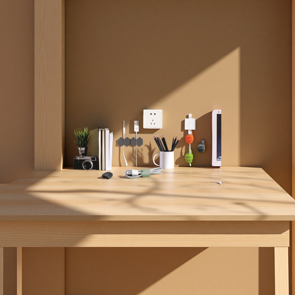 数据线理线器硅胶绕线器桌面电源线收纳线夹自粘固线器组合绕线器整理神器