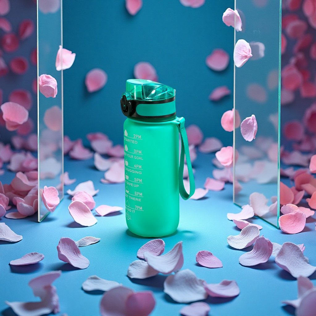 Amazon cross-border plastic water cup, acrylic portable sports water bottle, student outdoor fitness space cup, space cup Item Picture