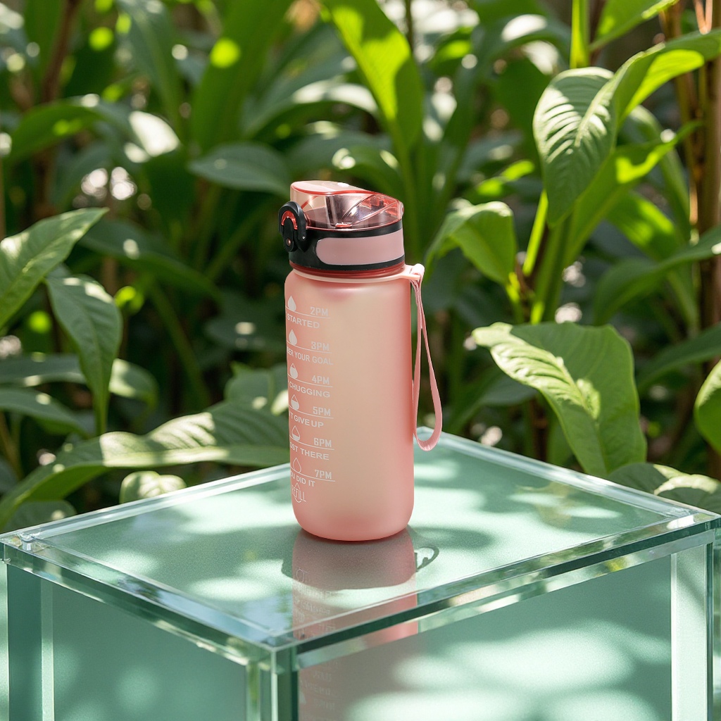 Amazon cross-border plastic water cup, acrylic portable sports water bottle, student outdoor fitness space cup, space cup Specification image