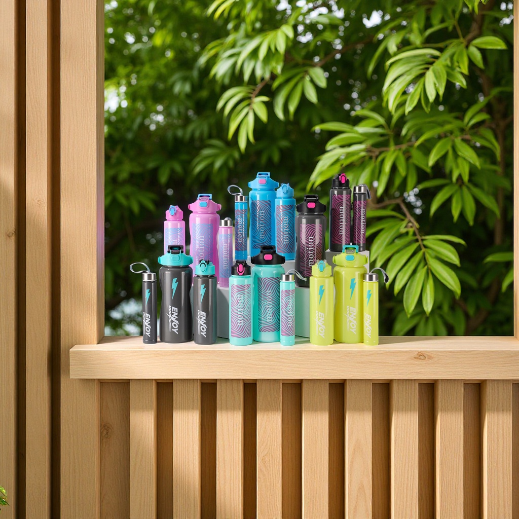 新款闪电三件套塑料水杯运动便携提手户外水壶三件套耐摔塑料杯