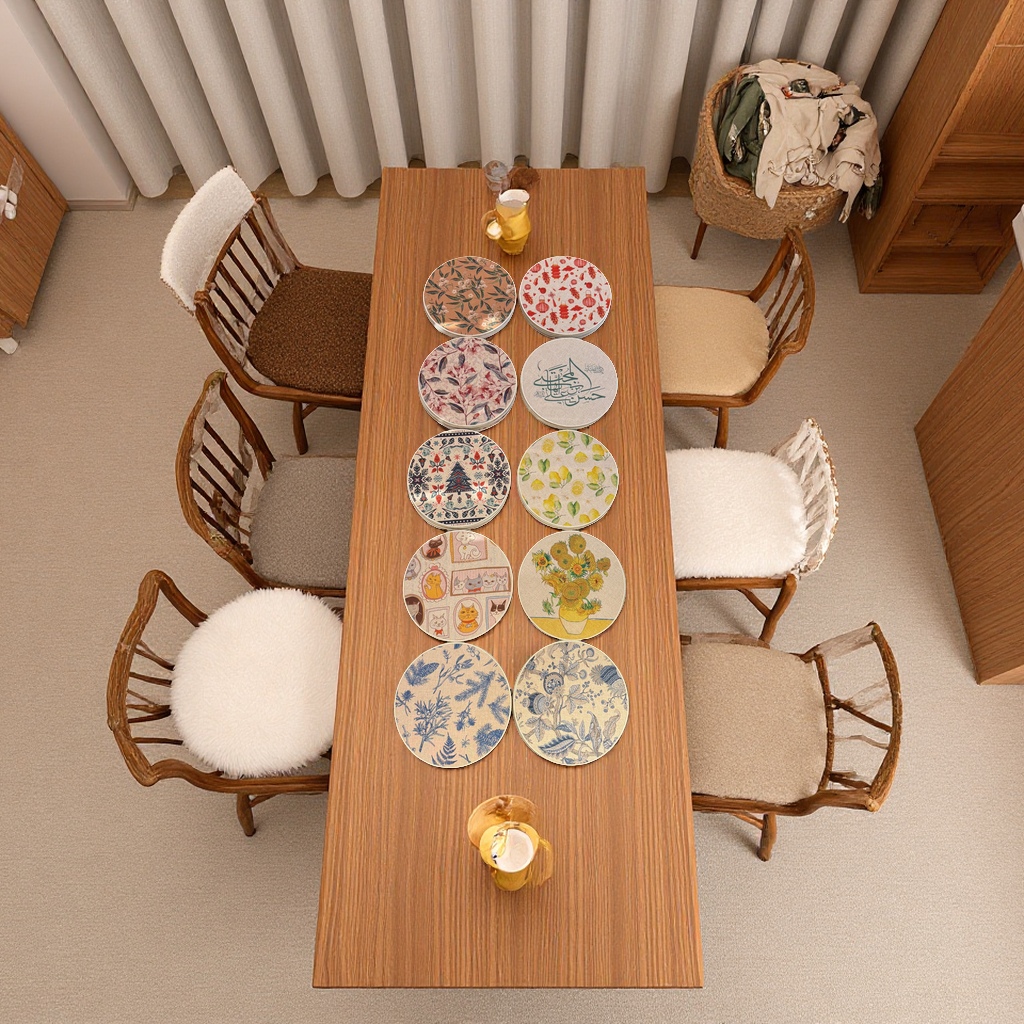 隔热防滑麻布天然橡胶餐垫鼠标垫多功能防烫防滑垫家用办公桌垫