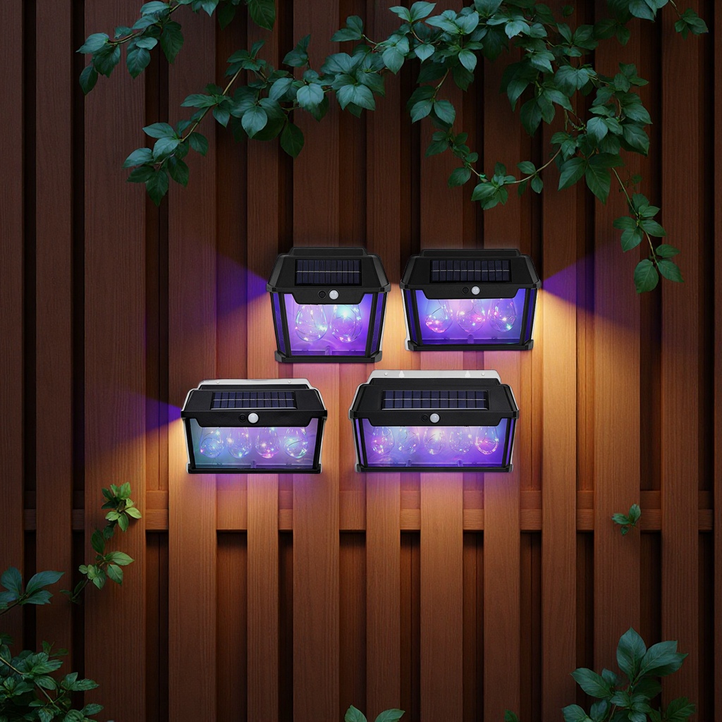 跨境新款彩光户外防水钨丝壁灯庭院照明感应灯花园小夜灯太阳能灯