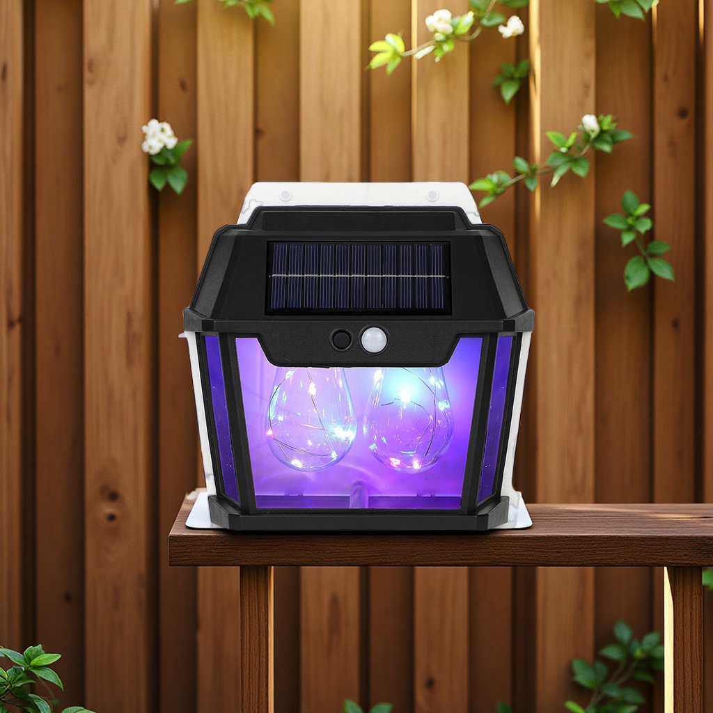 太阳能灯/aibucuo/投光灯/太阳能/太阳能板庭院灯白底实物图