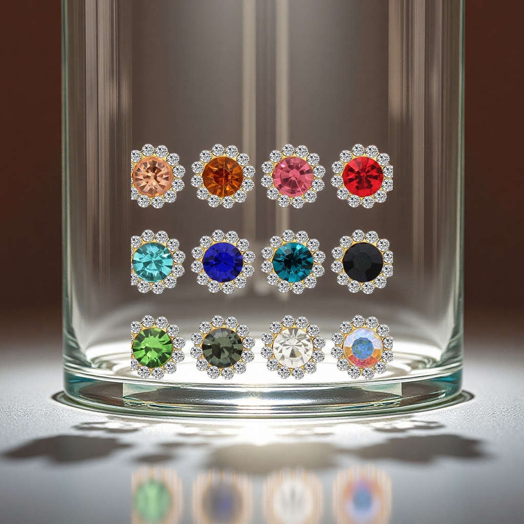 Factory wholesale 8MM sunflower glass drill, hand-sewn drill, DIY wedding dress, shoe and accessory, large quantity available from now on