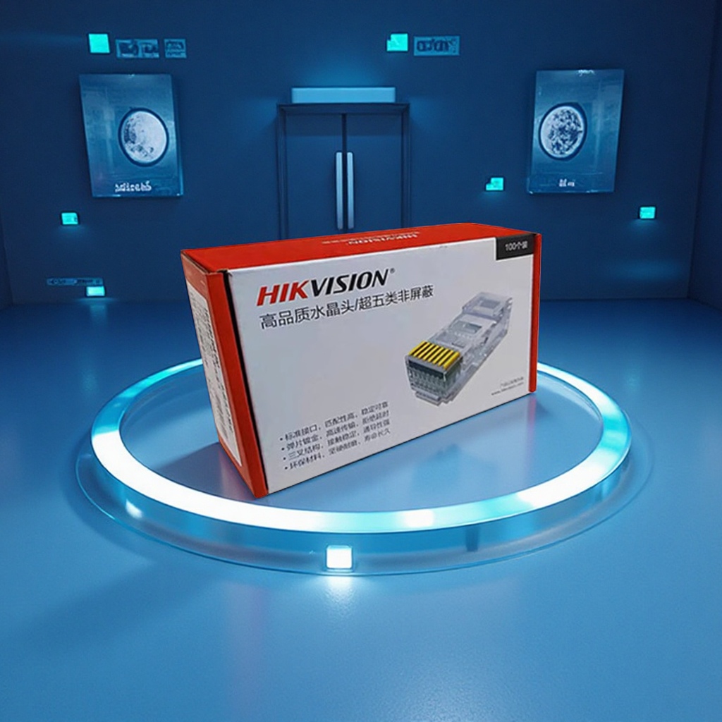 海康威视非屏蔽网线水晶头超五类六类水晶头高清接头网络监控配件包邮