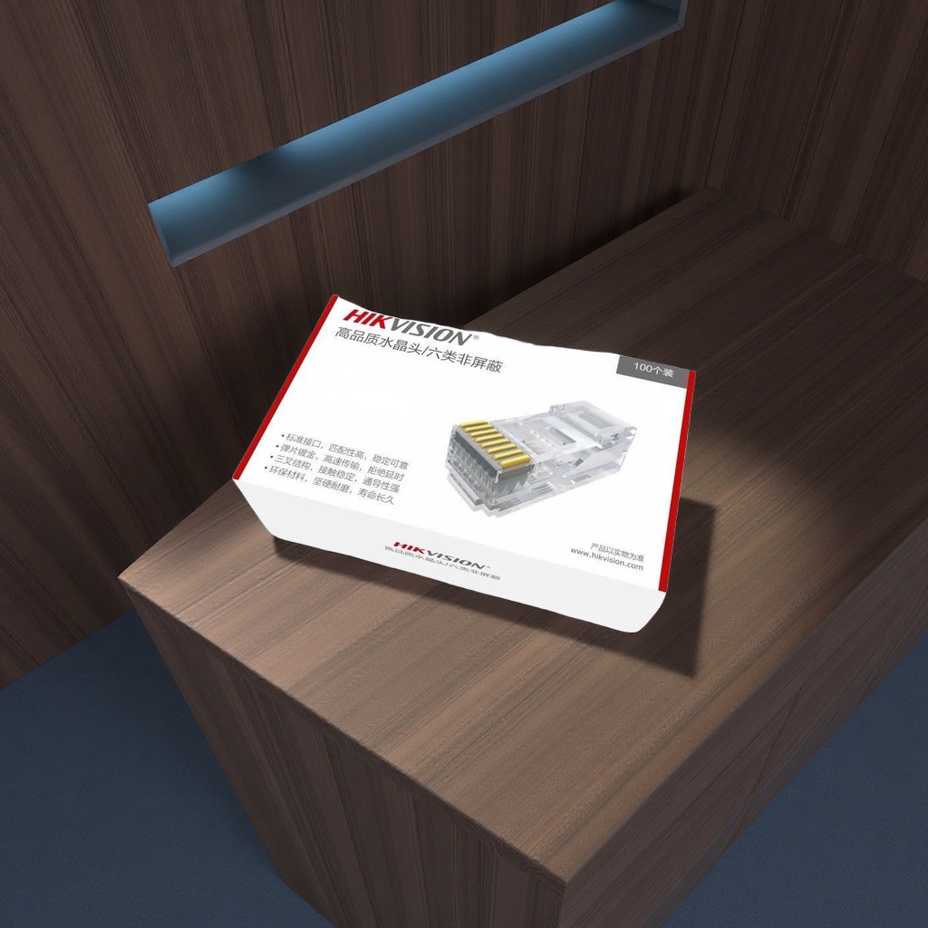 Hikvision unshielded network cable crystal heads, Category 5e and Category 6 crystal heads, high-definition connectors, network monitoring accessories, free shipping details Picture