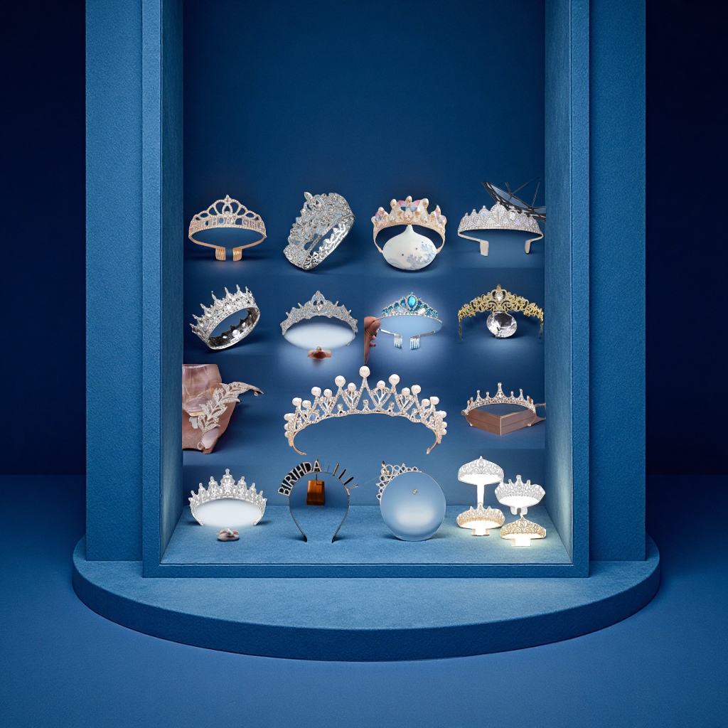 雅星饰品环保锌合金新娘皇冠发梳头饰项链爪链批发定制婚礼配饰皇冠款