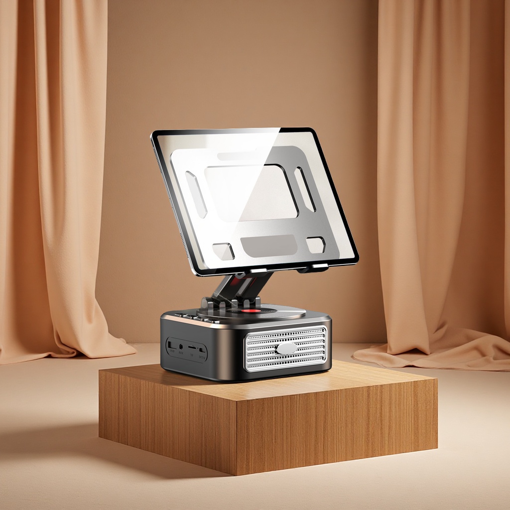 跨境热销新款创意三合一平板支架音箱多功能直播手机蓝牙音响便携式多用途蓝牙音箱