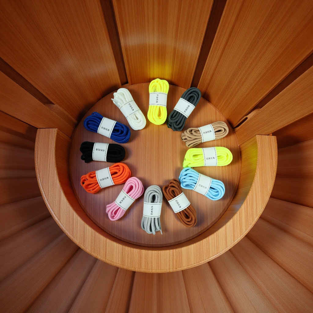 彩色圆形鞋带运动鞋鞋绳加密老爹鞋马丁靴男女款圆绳灰色鞋带圆鞋绳耐用耐磨鞋带