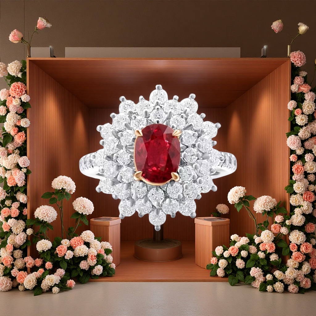 彩色宝石/贵重宝石首饰套装实物图