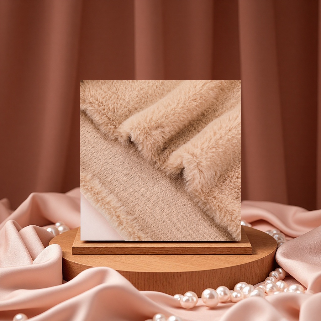 Winter thick, comfortable, soft and thickened clothes and accessories made of four-sided elastic and warm fabric imitating rabbit fur
